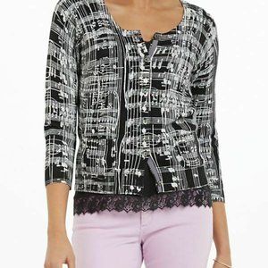 NWT Anthropologie HWR music notes cardigan size S